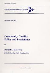 Community Conflict: Policy and Possibilities frontispiece
