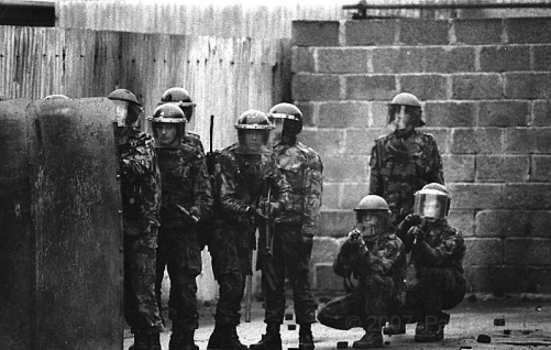 © Copyright Paul Crispin - photograph of British soldiers in Belfast during 1986